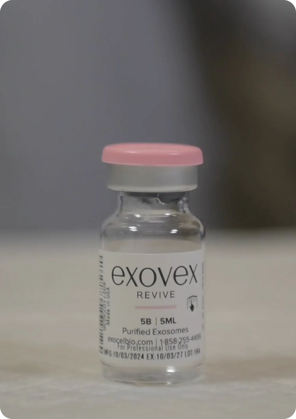 Photo of an exosome bottle 5 billion exosomes