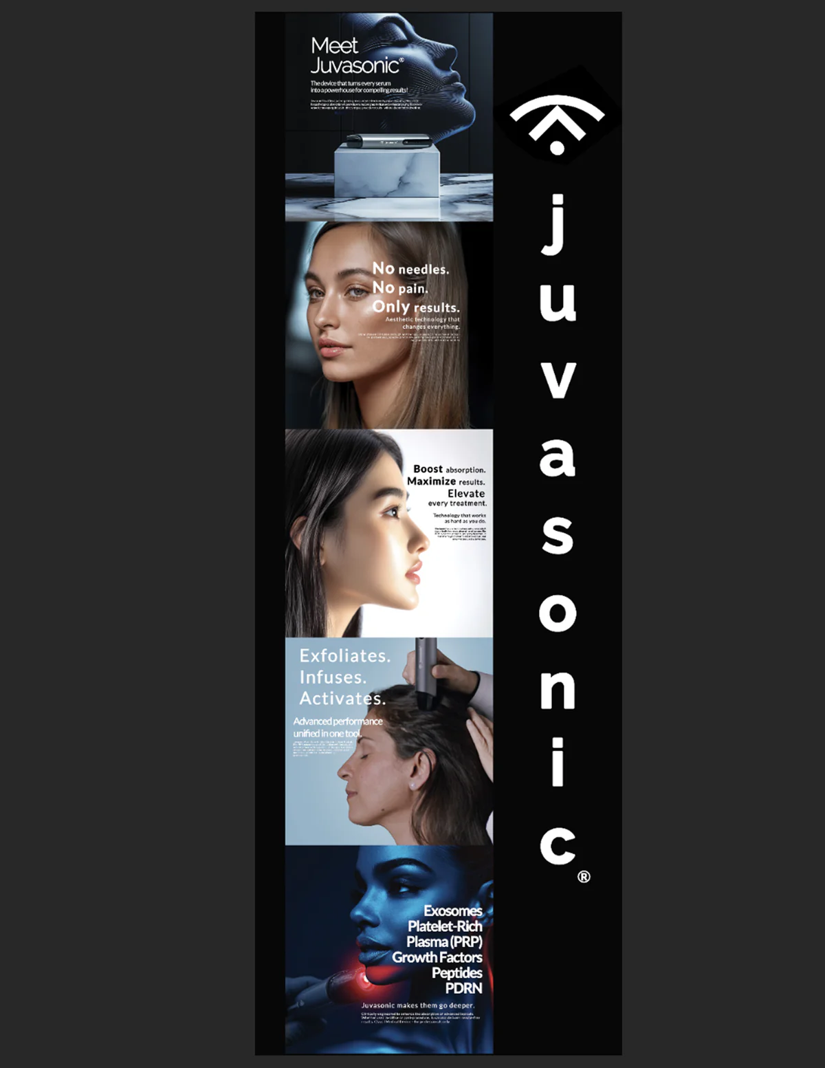 Photos of what juvasonic does explaining the branding etc