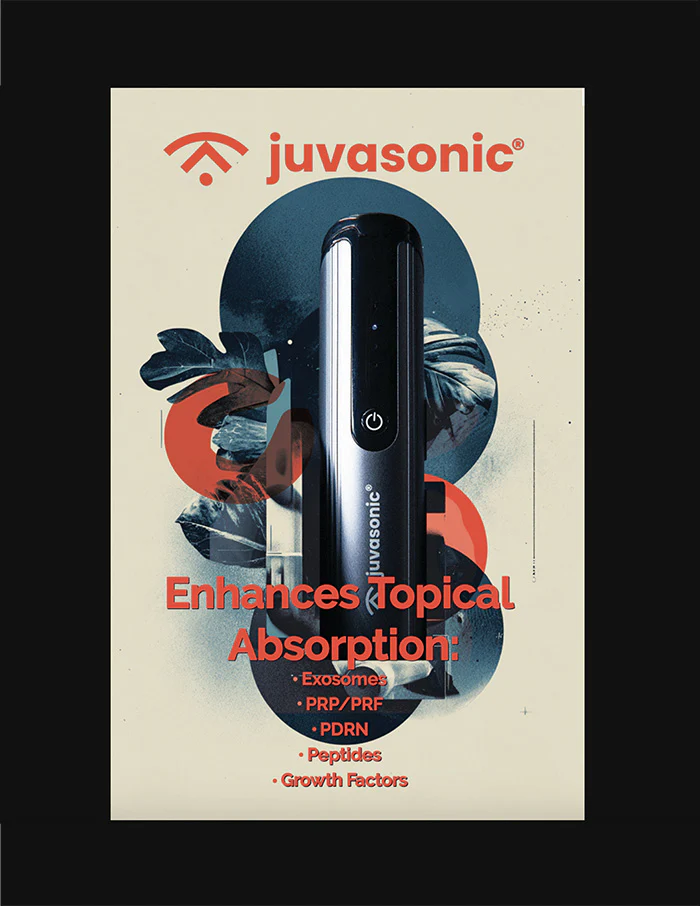 The juvasonic device on the cover of a book or poster