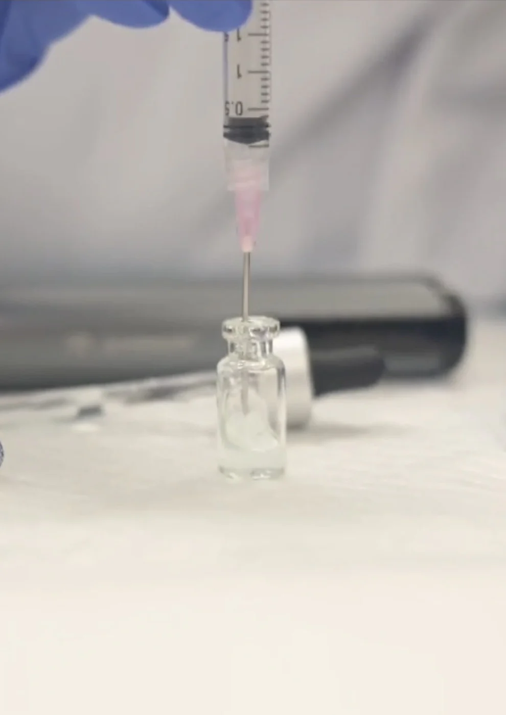 A needle going into an exosome